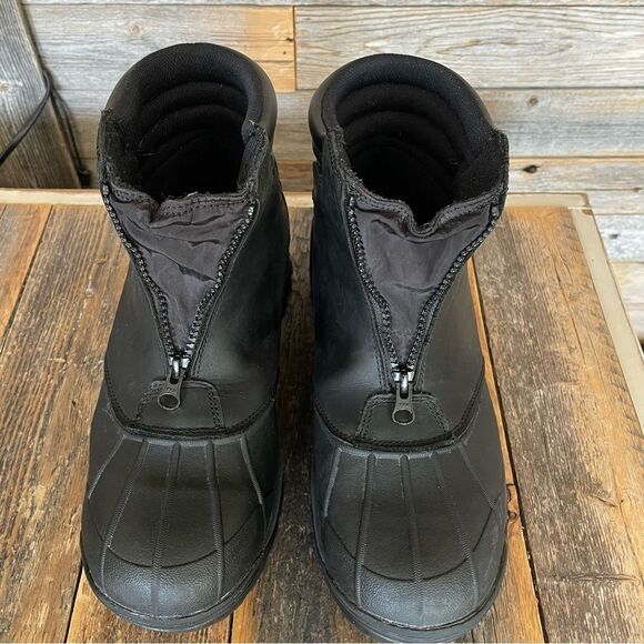 Propet Black Mid Zip Leather Waterproof Winter Work Boot Men’s Size 9.5 main image 9